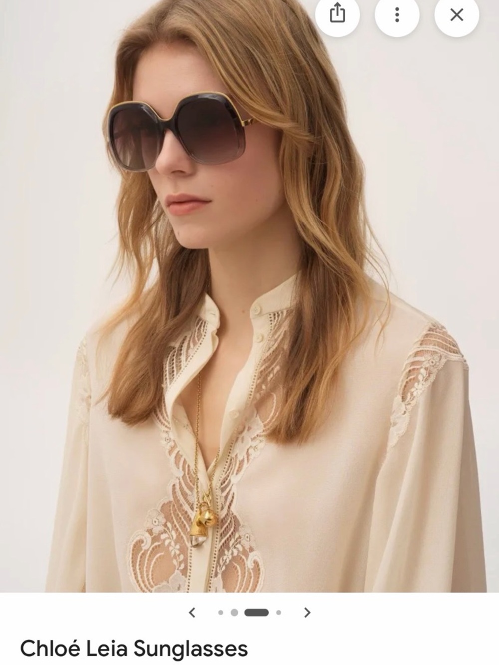 Chloe Leia Sunglasses SS 2026 Purple Gradient Gold Oversized $525 Sample CH0327S